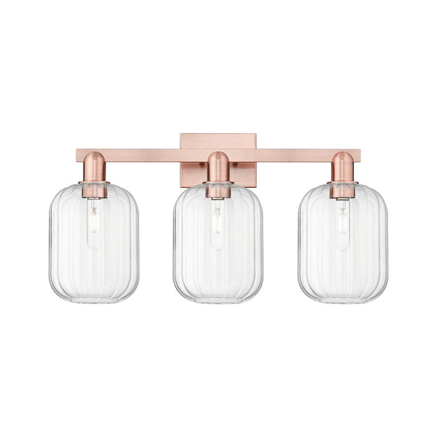 Innovations Preston 3Lt 26" Jar Bath Light, Copper/Clear - 716-3W-AC-G460-7CL