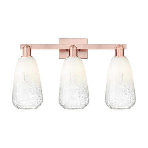 Innovations Brookhaven Almond 25in 3-Light Bath Vanity Light | Industrial Antique Copper Steel and Opal Glass | Bathroom Vanity | Model 716-3W-AC-G480-6OP