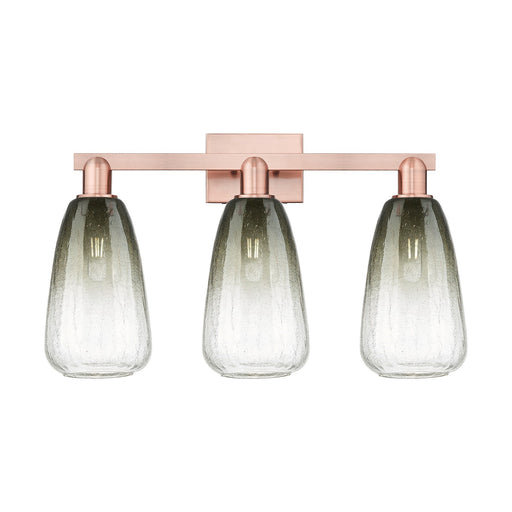 Innovations Brookhaven Almond 25in 3-Light Bath Vanity Light | Industrial Antique Copper Steel and Slate Glass | Bathroom | Model 716-3W-AC-G480-6SL
