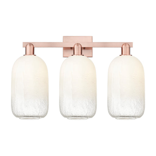Innovations Brookhaven Cloche 26in 3-Light Bath Vanity | Industrial Antique Copper Steel and Opal Glass | Bathroom Vanity Light | Model 716-3W-AC-G482-7OP
