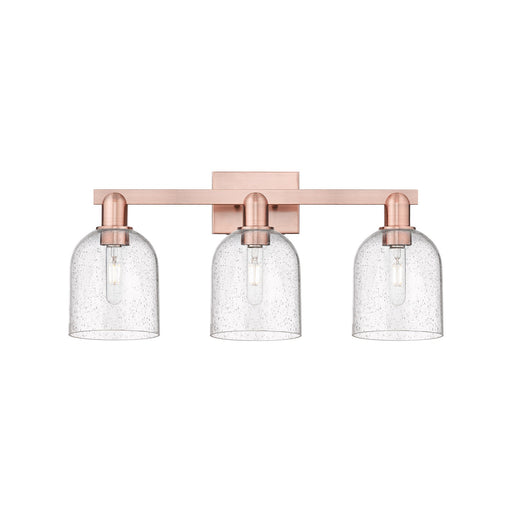 Innovations Bella 25in 3-Light Bath Vanity | Industrial Antique Copper Steel and Seedy Glass | Bathroom Vanity Light | 24.5 x | Model 716-3W-AC-G558-6SDY