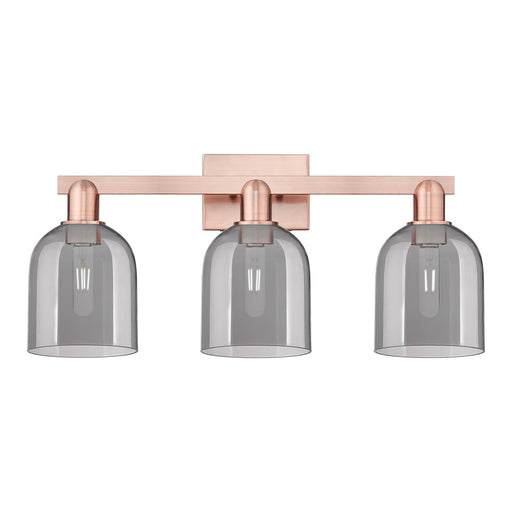 Innovations Bella 25in 3-Light Bath Vanity Light | Industrial Antique Copper and Light Smoke Glass | Bathroom Vanity | 24.5 x | Model 716-3W-AC-G558-6SM
