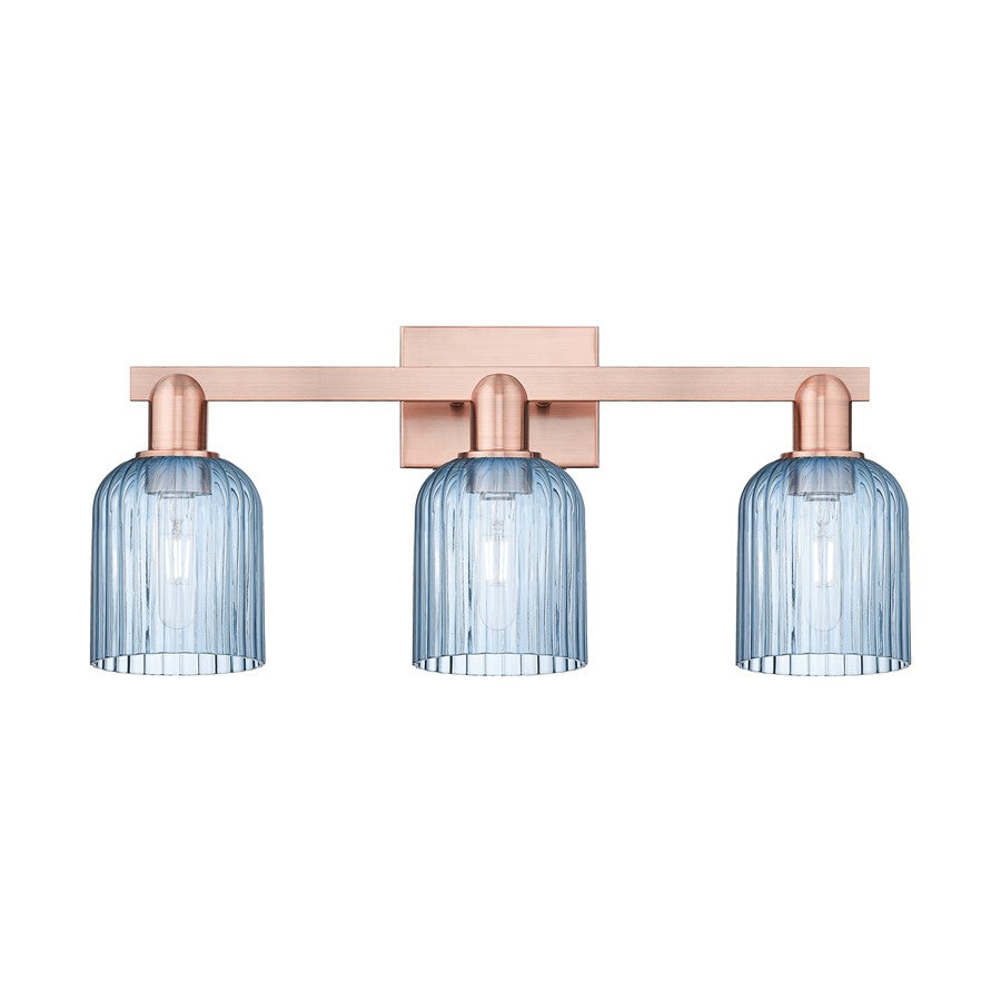 Innovations Bridal Veil 3Lt 24" Bath Light, Copper/Blue - 716-3W-AC-G559-5BL
