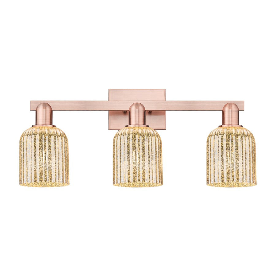 Innovations Bridal Veil 3Lt 24" Bath Light, Copper/Mercury - 716-3W-AC-G559-5ME