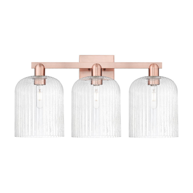 Innovations Bridal Veil 27in 3-Light Bath Vanity Light | Industrial Antique Copper and Seedy Glass | Bathroom Vanity | 27 x | Model 716-3W-AC-G559-8SDY