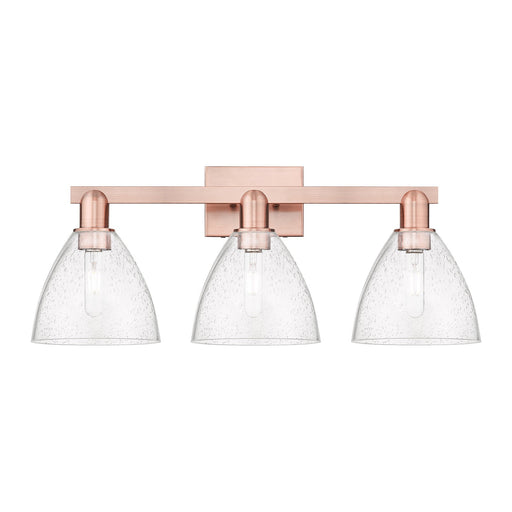 Innovations Bristol 27in 3-Light Bath Vanity | Industrial Antique Copper Steel and Seedy Glass | Bathroom Vanity | 26.5 x 8.25 x | Model 716-3W-AC-GBD-754