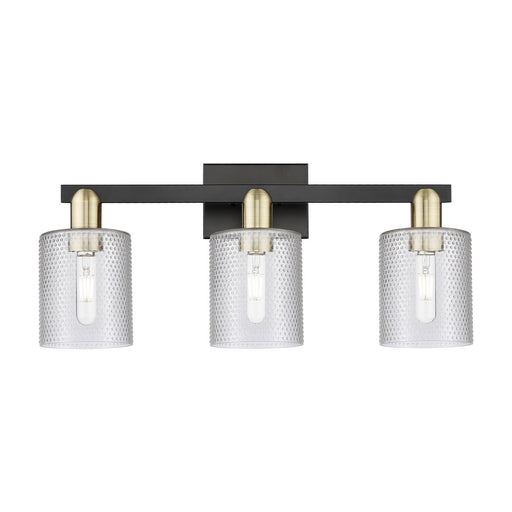 Innovations Cobbleskill 24in 3-Light Bath Vanity Light | Industrial Black Antique Brass and Clear Glass | Bathroom Vanity | 24 x | Model 716-3W-BAB-G112
