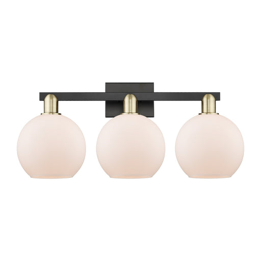 Innovations Athens 27in 3-Light Bath Vanity Light | Industrial Black Antique Brass and Matte White Glass | Bathroom Vanity | 27 | Model 716-3W-BAB-G121-8