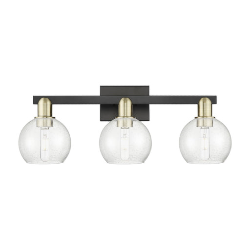 Innovations Athens 25in 3-Light Bath Vanity Light | Industrial Black Antique Brass and Seedy Glass | Bathroom Vanity | 24.88 x | Model 716-3W-BAB-G124-6