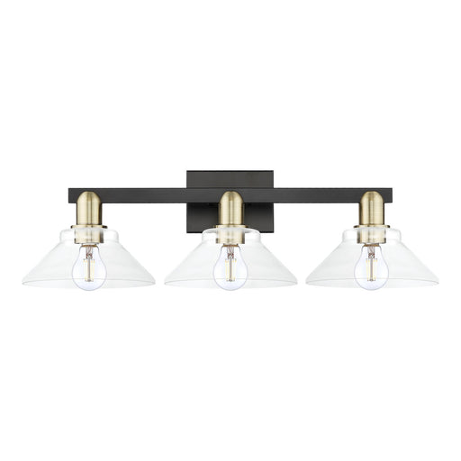 Innovations Orwell 27in 3-Light Bath Vanity | Industrial Black Antique Brass and Clear Glass | Bathroom Vanity Light | 27.38 x | Model 716-3W-BAB-G132