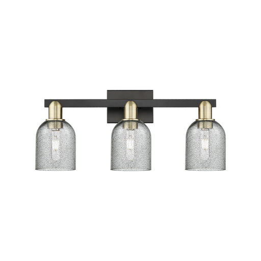 Innovations Caledonia 24in 3-Light Bath Vanity Light | Industrial Black Antique Brass and Charcoal Glass | Bathroom Vanity | 24 x | Model 716-3W-BAB-G257