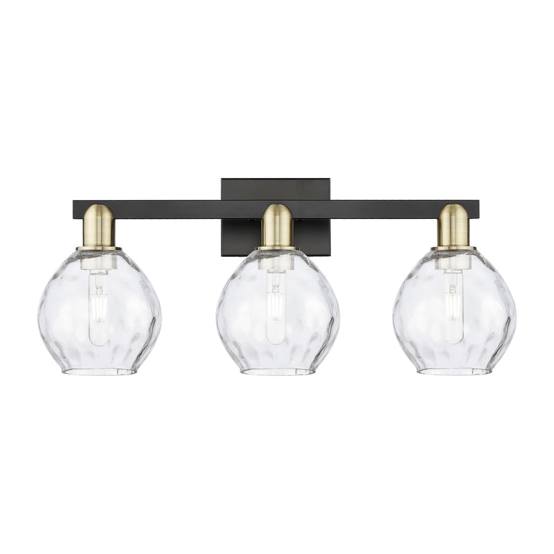 Innovations Waverly 25in 3-Light Bath Vanity Light | Industrial Black Antique Brass and Clear Glass | Bathroom Vanity | 25 x 10.25 | Model 716-3W-BAB-G362