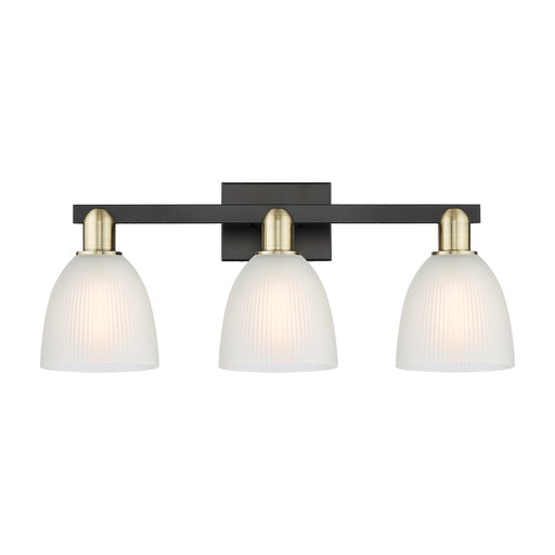 Innovations Castile 25in 3-Light Bath Vanity Light | Industrial Black Antique Brass and White Glass | Bathroom Vanity | 25 x 10.75 | Model 716-3W-BAB-G381