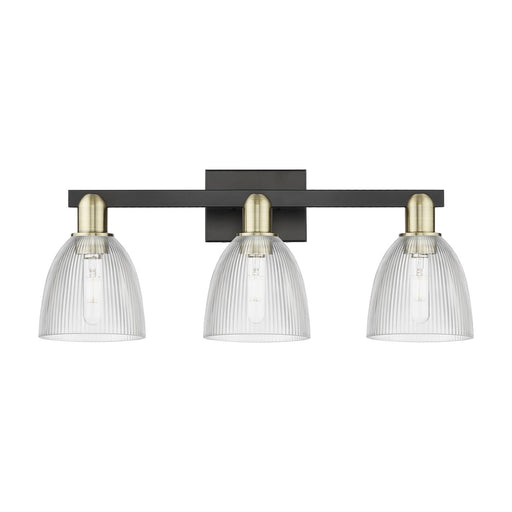 Innovations Castile 25in 3-Light Bath Vanity Light | Industrial Black Antique Brass and Clear Glass | Bathroom Vanity | 25 x 10.75 | Model 716-3W-BAB-G382