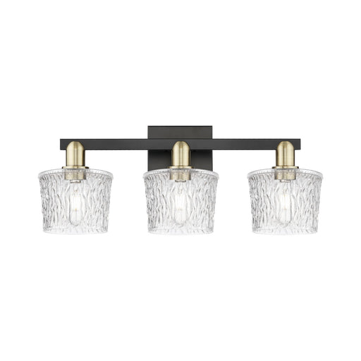 Innovations Niagara 26in 3-Light Bath Vanity | Industrial Black Antique Brass and Clear Glass | Bathroom Vanity Light | 25.5 x | Model 716-3W-BAB-G402