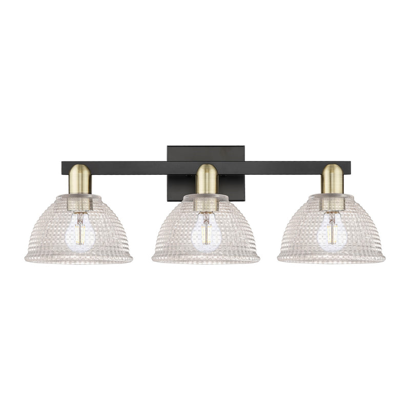 Innovations Arietta 27in 3-Light Bath Vanity Light | Industrial Black Antique Brass and Clear Glass | Bathroom Vanity | 27 x 9.75 | Model 716-3W-BAB-G422