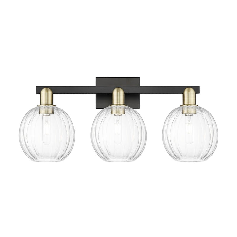 Innovations Preston 3Lt 26" Globe Bath, Black Brass/Clear - 716-3W-BAB-G458-7CL