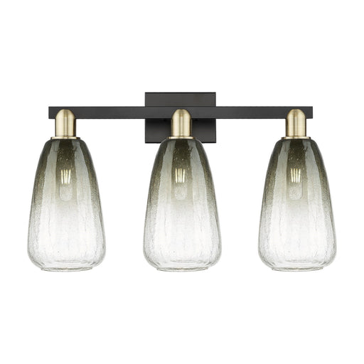 Innovations Brookhaven Almond 25in 3-Light Bath Vanity Light | Industrial Black Antique Brass and Slate Glass | Bathroom | Model 716-3W-BAB-G480-6SL
