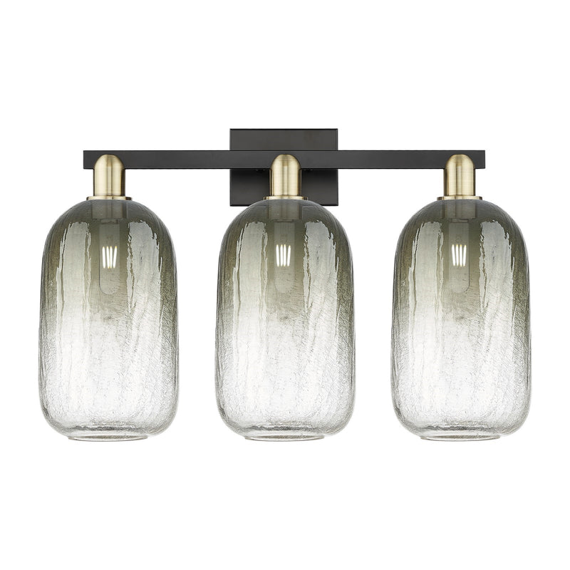 Innovations Brookhaven Cloche 26in 3-Light Bath Vanity Light | Industrial Black Antique Brass and Slate Glass | Bathroom | Model 716-3W-BAB-G482-7SL