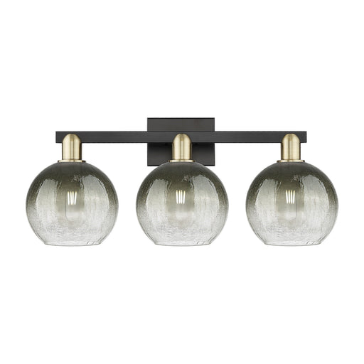 Innovations Brookhaven Globe 27in 3-Light Bath Vanity Light | Industrial Black Antique Brass and Slate Glass | Bathroom Vanity | Model 716-3W-BAB-G483-8SL