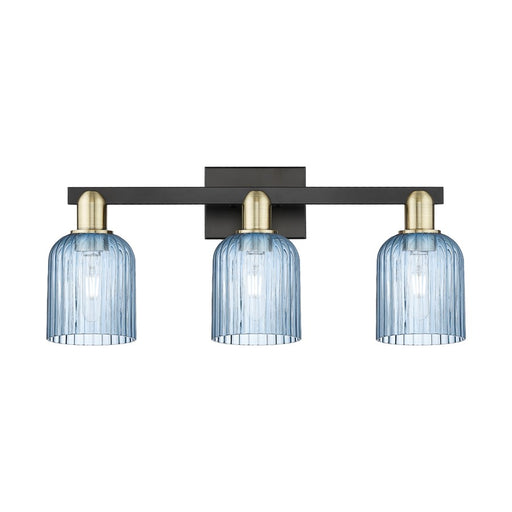 Innovations Bridal Veil 3Lt 24" Bath, Black Brass/Blue