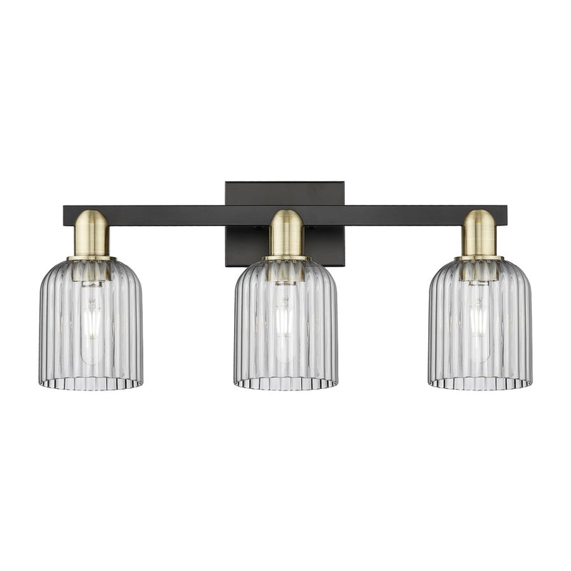 Innovations Bridal Veil 3Lt 24" Bath, Black Brass/Smoke