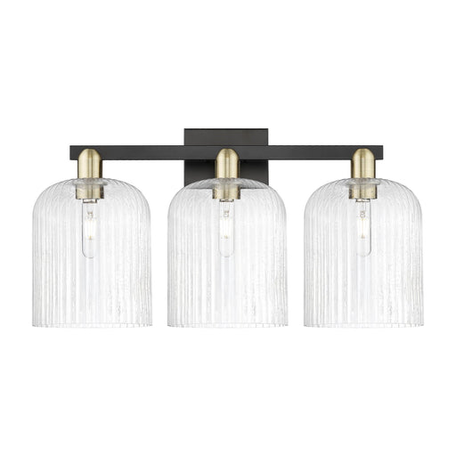 Innovations Bridal Veil 27in 3-Light Bath Vanity Light | Industrial Black Antique Brass and Seedy Glass | Bathroom Vanity | Model 716-3W-BAB-G559-8SDY