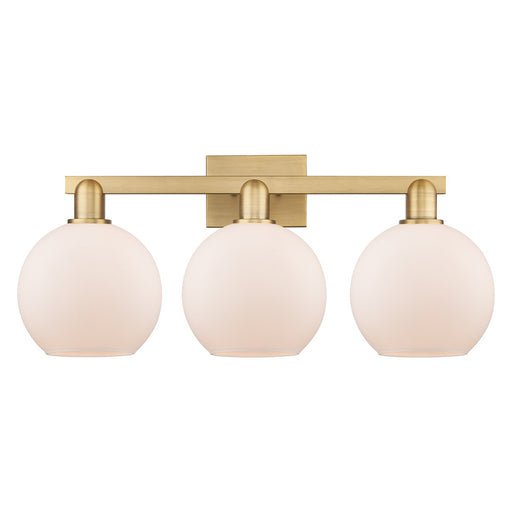 Innovations Athens 27in 3-Light Bath Vanity Light | Industrial Brushed Brass and Matte White Glass | Bathroom Vanity | 27 x 11.75 | Model 716-3W-BB-G121-8