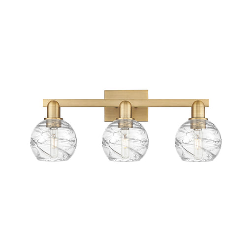 Innovations Athens Deco Swirl 26in 3-Light Bath Vanity Light | Industrial Brushed Brass and Clear Glass | Bathroom Vanity | Model 716-3W-BB-G1213-6CL