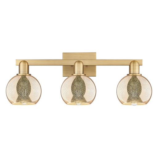 Innovations Athens 24in 3-Light Bath Vanity Light | Industrial Brushed Brass Steel and Mercury Glass | Bathroom Vanity | 23.88 x | Model 716-3W-BB-G128-6