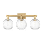 Innovations Preston 3Lt 26" Globe Bath, Brushed Brass/Clear - 716-3W-BB-G458-7CL