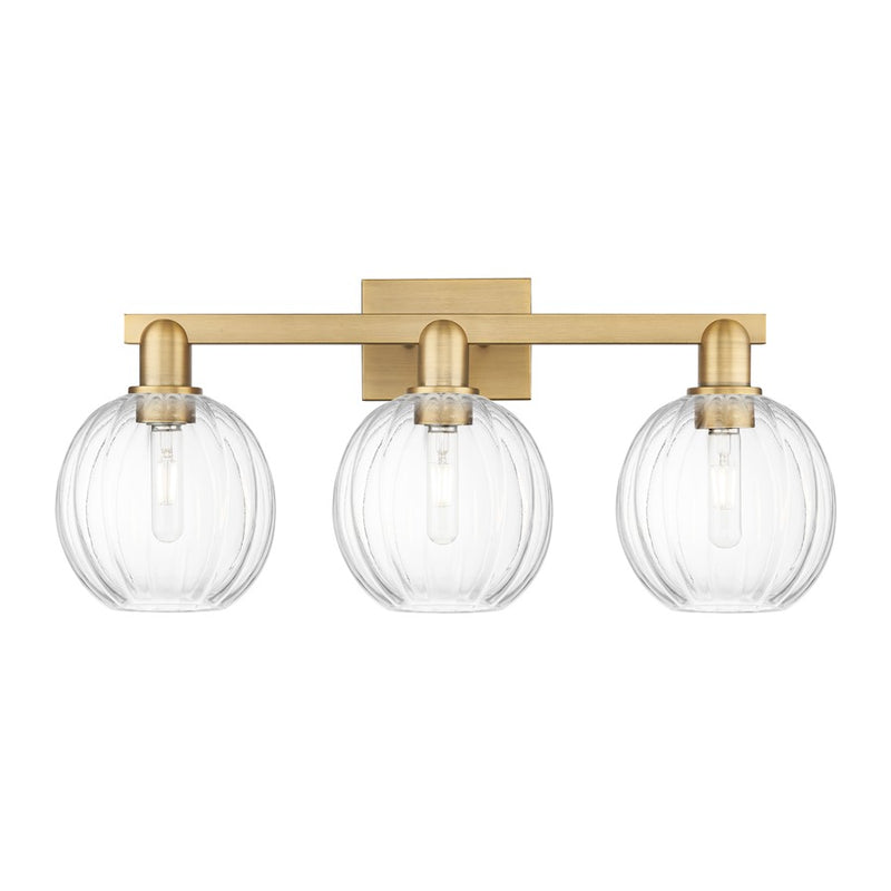 Innovations Preston 3Lt 26" Globe Bath, Brushed Brass/Clear