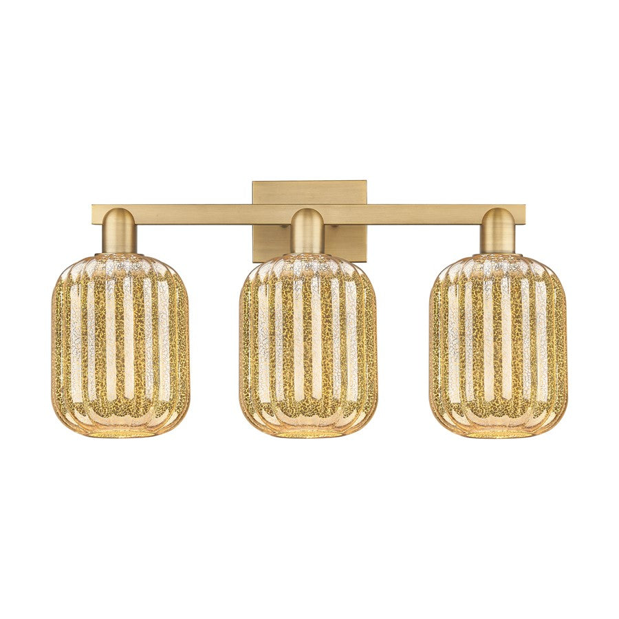 Innovations Preston 3Lt 26" Jar Bath, Brushed Brass/Mercury - 716-3W-BB-G460-7ME