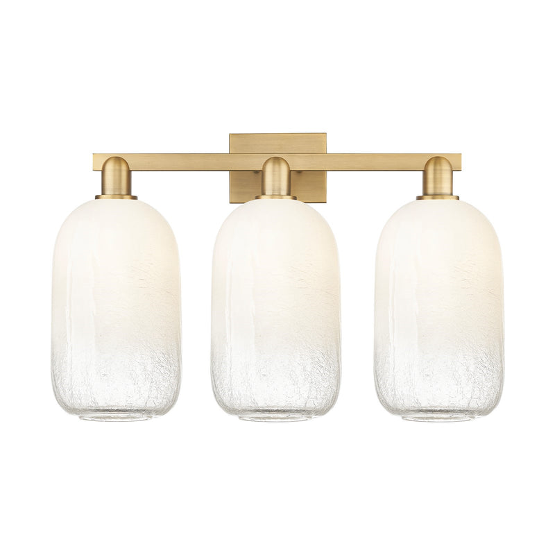 Innovations Brookhaven Cloche 26in 3-Light Bath Vanity | Industrial Brushed Brass Steel and Opal Glass | Bathroom Vanity Light | Model 716-3W-BB-G482-7OP