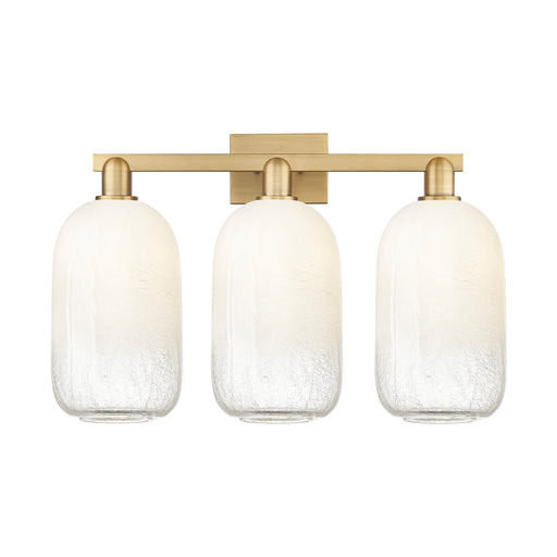 Innovations Brookhaven Cloche 26in 3-Light Bath Vanity | Industrial Brushed Brass Steel and Opal Glass | Bathroom Vanity Light | Model 716-3W-BB-G482-7OP