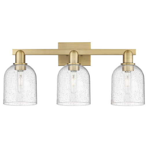 Innovations Bella 25in 3-Light Bath Vanity Light | Brushed Brass Steel and Cast Brass with Seedy Glass Shade | Damp-Rated | Model 716-3W-BB-G558-6SDY