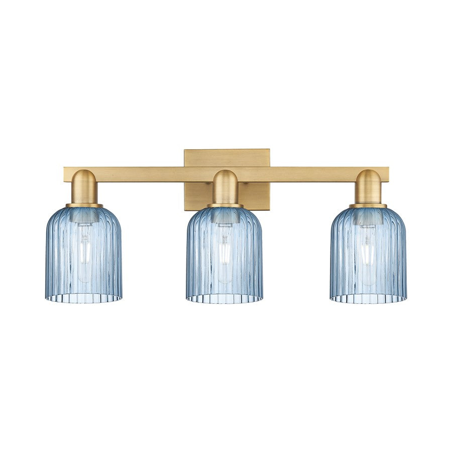Innovations Bridal Veil 3Lt 24" Bath, Brushed Brass/Blue - 716-3W-BB-G559-5BL