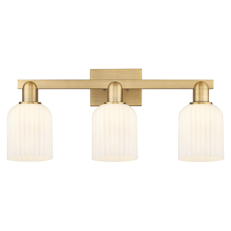Innovations Bridal Veil 3Lt 24" Bath, Brushed Brass/White - 716-3W-BB-G559-5GWH
