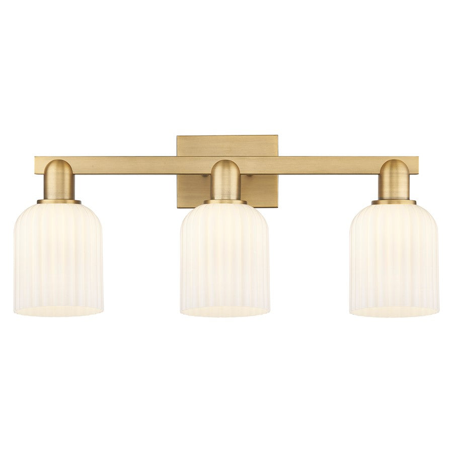 Innovations Bridal Veil 3Lt 24" Bath, Brushed Brass/White - 716-3W-BB-G559-5GWH