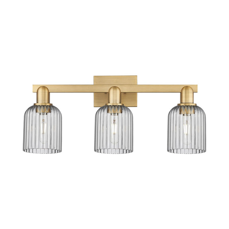 Innovations Bridal Veil 3Lt 24" Bath, Brushed Brass/Smoke