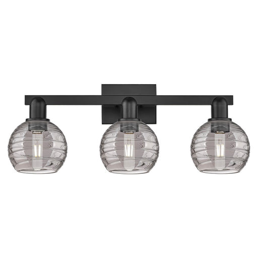 Innovations Athens 3Lt 26" Bath Vanity Light, Black/Smoke - 716-3W-BK-G1213-6SM