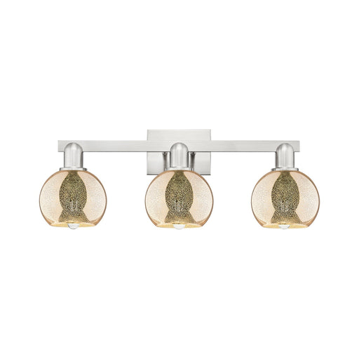 Innovations Athens 24in 3-Light Bath Vanity Light | Industrial Matte Black Steel and Mercury Glass | Bathroom Vanity | 23.88 x | Model 716-3W-BK-G128-6