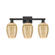 Innovations Preston 3Lt 26" Flute Bath Light, Black/Mercury - 716-3W-BK-G457-6ME