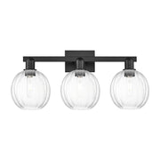 Innovations Preston 3Lt 26" Globe Bath Light, Black/Clear - 716-3W-BK-G458-7CL
