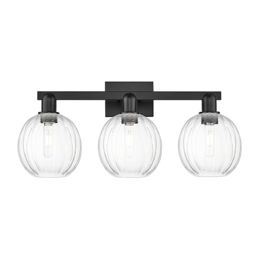 Innovations Preston 3Lt 26" Globe Bath Light, Black/Clear