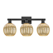 Innovations Preston 3Lt 26" Globe Bath Light, Black/Mercury - 716-3W-BK-G458-7ME