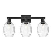 Innovations Preston 3Lt 26" Bell Bath Light, Black/Clear - 716-3W-BK-G459-6CL