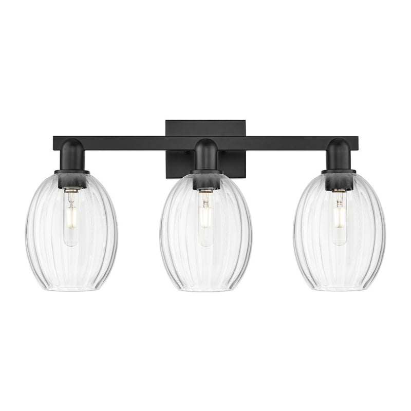 Innovations Preston 3Lt 26" Bell Bath Light, Black/Clear - 716-3W-BK-G459-6CL