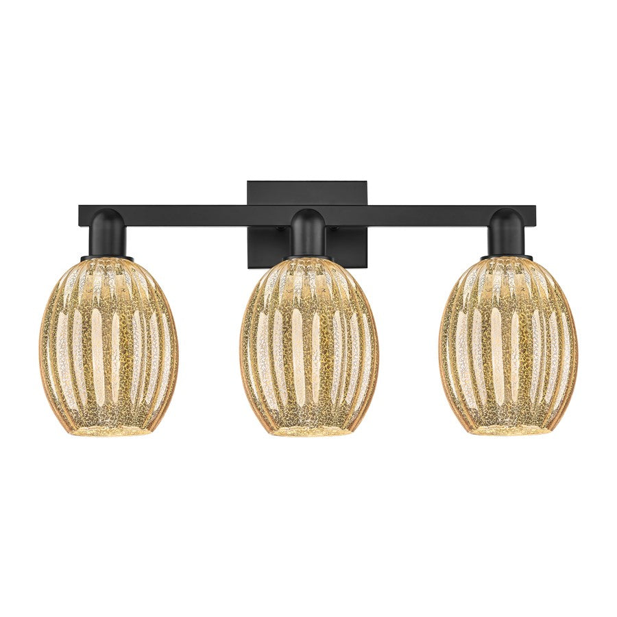 Innovations Preston 3Lt 26" Bell Bath Light, Black/Mercury - 716-3W-BK-G459-6ME