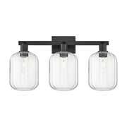 Innovations Preston 3Lt 26" Jar Bath Light, Black/Clear - 716-3W-BK-G460-7CL